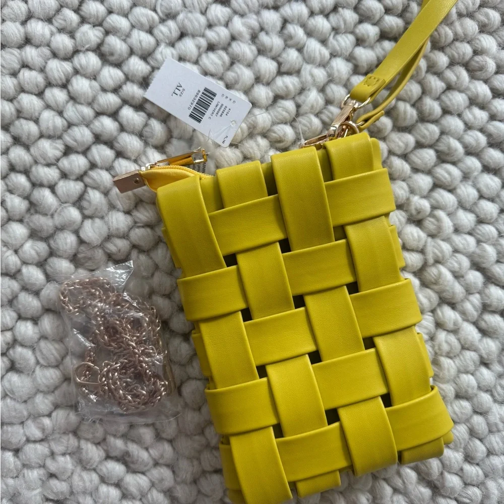 Anthropologie Yellow Woven Crossbody Bag - Picture 8 of 10